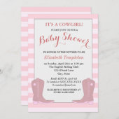 女性のカーボーイ国の赤ちゃんシャワーカード 招待状 (正面/裏面)