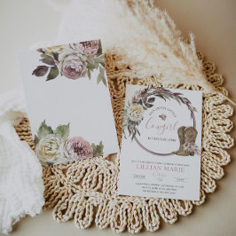 女性のカーボーイ国素朴誕生日招待状 招待状