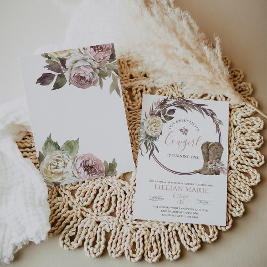 女性のカーボーイ国素朴誕生日招待状 招待状