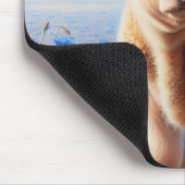 女性のカーボーイ子牛の牧草地とうもろこし花 マウスパッド (コーナー)