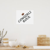 女性のカーボーイ岩 ポスター (キッチン)