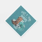 女性のカーボーイ引用文ターコイズレザーカウボーブーツハット スタンダードランチョンナプキン (角)