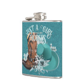 女性のカーボーイ引用文ターコイズレザーカウボーブーツハット フラスク (左)