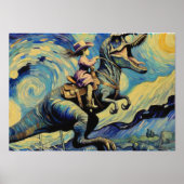 女性のカーボーイ彗星 – 天空の乗りポスター 箔ポスター (正面)