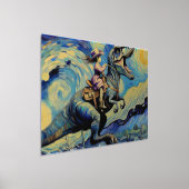 女性のカーボーイ彗星 – 天空の乗りポスター 箔ポスター (レイダウン)