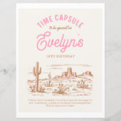 女性のカーボーイ時間カプセル標識 |ガールズウェスタンパーティー (正面)