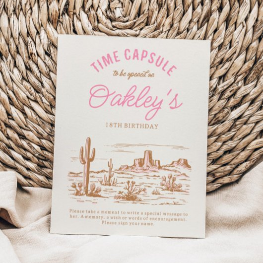 女性のカーボーイ時間カプセル標識 |ガールズウェスタンパーティー