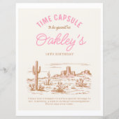 女性のカーボーイ時間カプセル標識 |ガールズウェスタンパーティー (正面)