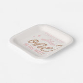 女性のカーボーイ最初の誕生日プレート ペーパープレート (傾斜あり)