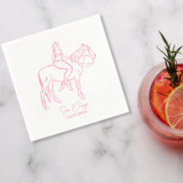 女性のカーボーイ海バチェロレッテカクテル スタンダードカクテルナプキン