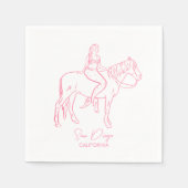 女性のカーボーイ海バチェロレッテカクテル スタンダードカクテルナプキン (正面)