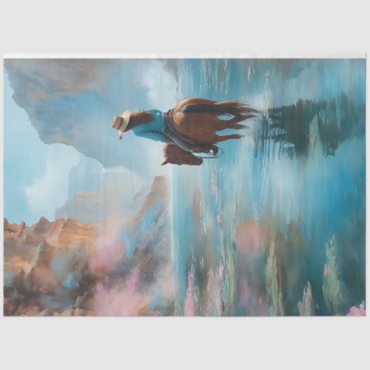 女性のカーボーイ滝 薄葉紙 (正面)