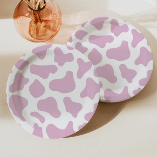 女性のカーボーイ牛プリントワイルドウェストウエスタンロデオパーティー ペーパープレート