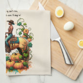 女性のカーボーイ秋 キッチンタオル (四つ折り)