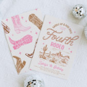 女性のカーボーイ第四ロデオ誕生日招待状 招待状