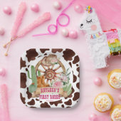 女性のカーボーイ第1回ロデオ誕生日パーティパーソナライズされたー ペーパープレート (パーティー)