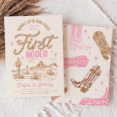 女性のカーボーイ第1誕生日招待状 招待状