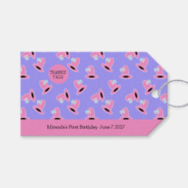 女性のカーボーイ第1誕生日 ギフトタグ