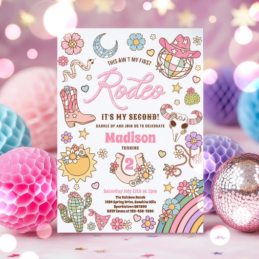 女性のカーボーイ第2の誕生日この私の最初のロデオではない 招待状