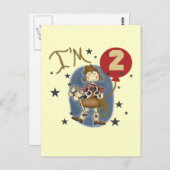 女性のカーボーイ第2回誕生日Tシャツとギフト ポストカード (正面/裏面)