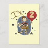 女性のカーボーイ第2回誕生日Tシャツとギフト ポストカード (正面)