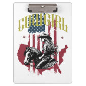 女性のカーボーイ米国 クリップボード (正面)