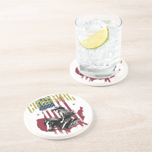 女性のカーボーイ米国 コースター (側面)