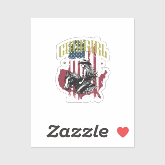 女性のカーボーイ米国 シール (シート)