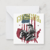 女性のカーボーイ米国 ノートカード (正面)
