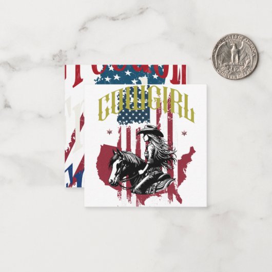 女性のカーボーイ米国 ノートカード (正面/裏面インサイチュ)