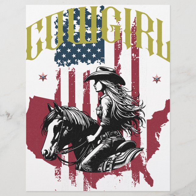 女性のカーボーイ米国 レターヘッド (正面)