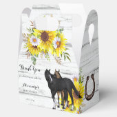 女性のカーボーイ素朴な馬の花ひまわりの赤ちゃんシャワー フェイバーボックス (オープン)