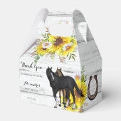 女性のカーボーイ素朴な馬の花ひまわりの赤ちゃんシャワー フェイバーボックス (正面サイド)