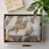 女性のカーボーイ素朴ウエスタンカントリーウッドデクページ 薄葉紙 (ギフト)