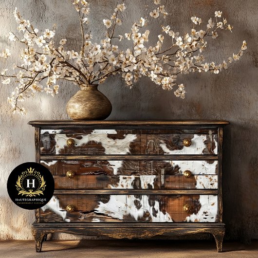 女性のカーボーイ素朴ウエスタンカントリーウッドデクページ 薄葉紙