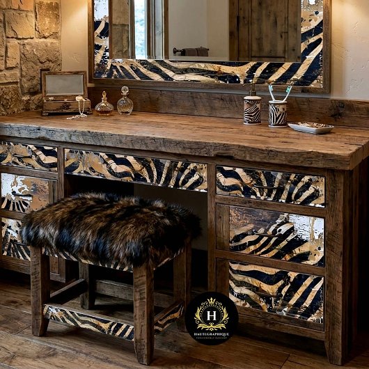 女性のカーボーイ素朴ウエスタンカントリーウッドデクページ 薄葉紙