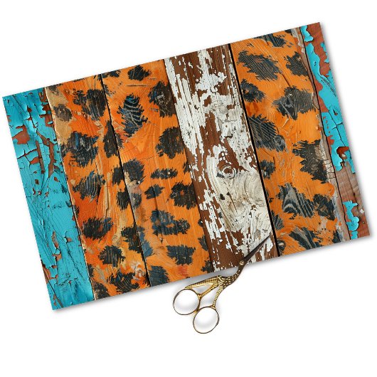 女性のカーボーイ素朴ウエスタンカントリーウッドデクページ 薄葉紙