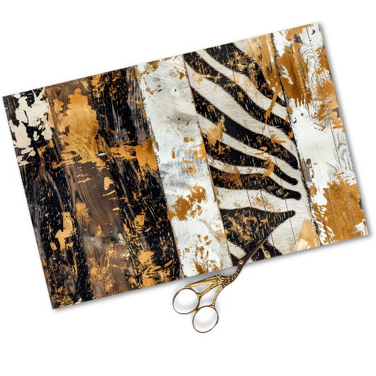 女性のカーボーイ素朴ウエスタンカントリーウッドデクページ 薄葉紙