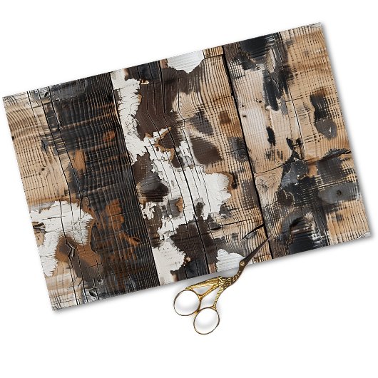 女性のカーボーイ素朴ウエスタンカントリーウッドデクページ 薄葉紙