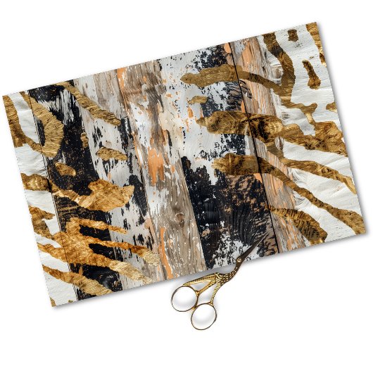 女性のカーボーイ素朴ウエスタンカントリーウッドデクページ 薄葉紙