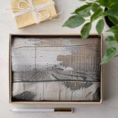 女性のカーボーイ素朴ウエスタンカントリーウッドデクページ 薄葉紙 (ギフト)