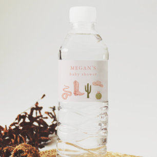 女性のカーボーイ素朴ウエスタン ペットボトルラベル