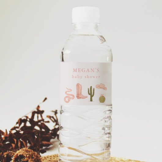 女性のカーボーイ素朴ウエスタン ペットボトルラベル