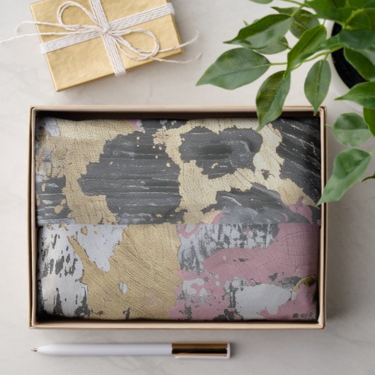 女性のカーボーイ素朴グラムピンクレオパードデクページ 薄葉紙 (ギフト)