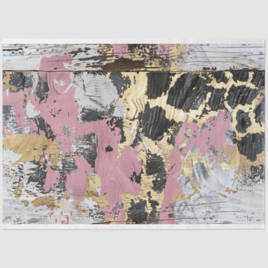 女性のカーボーイ素朴グラムピンクレオパードデクページ 薄葉紙 (正面)