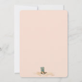 女性のカーボーイ素朴フローラカクタスロデオ誕生日 招待状 (裏面)