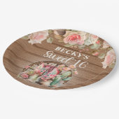 女性のカーボーイ素朴ブーツピンクローゼズスウィート16 ペーパープレート (アングル)