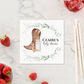 女性のカーボーイ素朴ベビーシャワーカスタムナプキン スタンダードカクテルナプキン (インサイチュ)