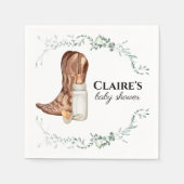 女性のカーボーイ素朴ベビーシャワーカスタムナプキン スタンダードカクテルナプキン (正面)