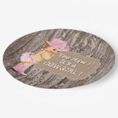 女性のカーボーイ素朴ベビーシャワー ペーパープレート (アングル)